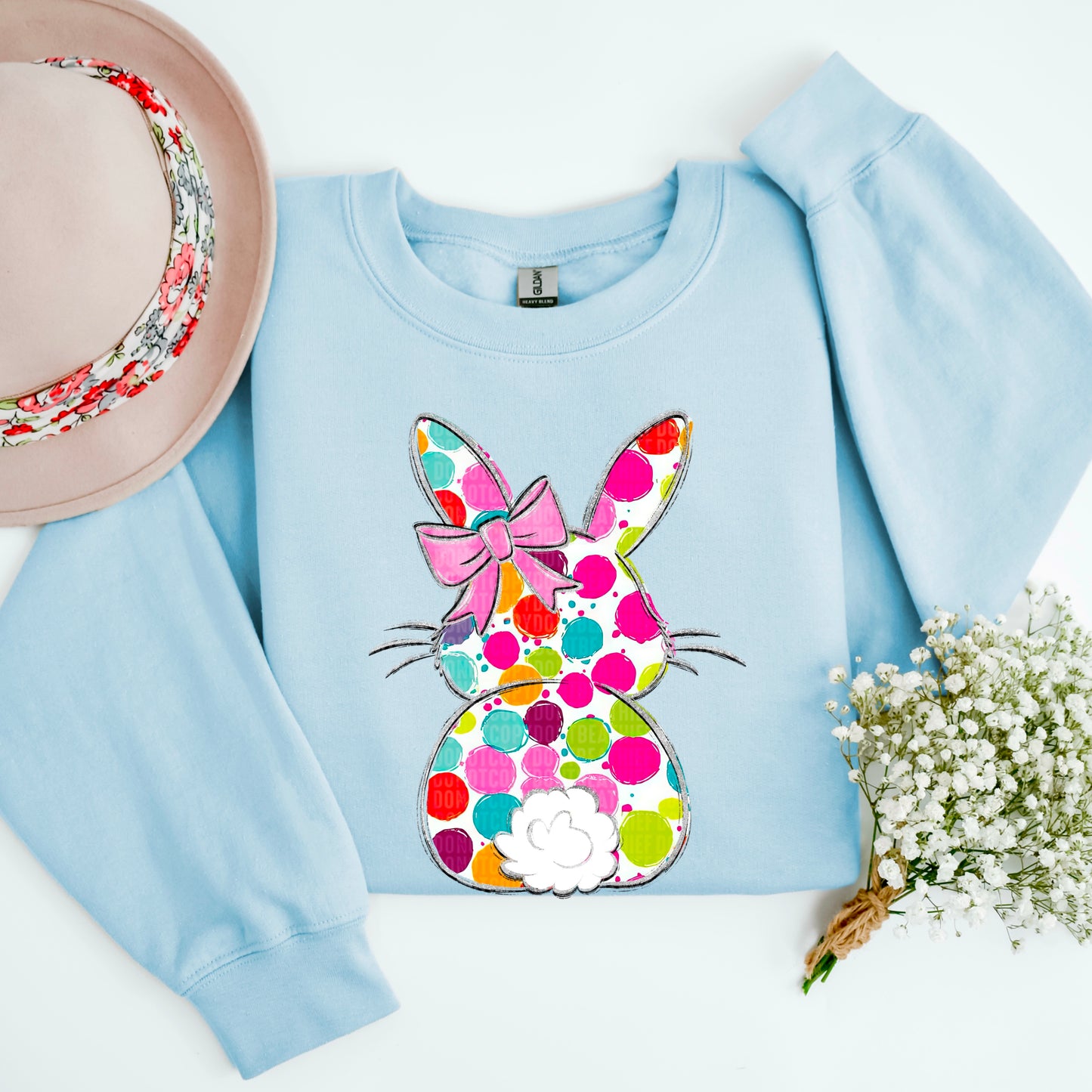Polka Dot Bunny Light Blue Sweatshirt
