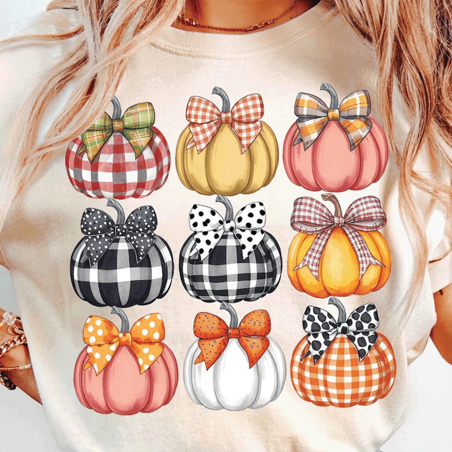 Fall Coquette Pumpkins Short Sleeve Tee