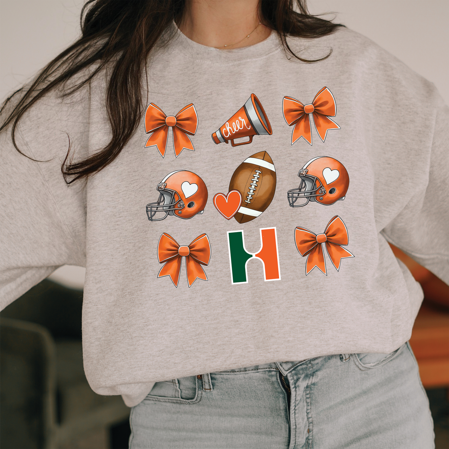 Raider Football Coquette Bow Sweatshirt