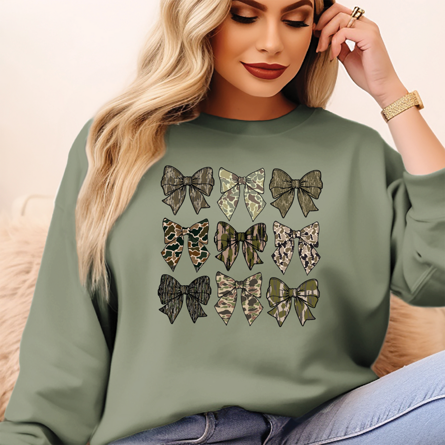 Camo Bows Sweatshirt