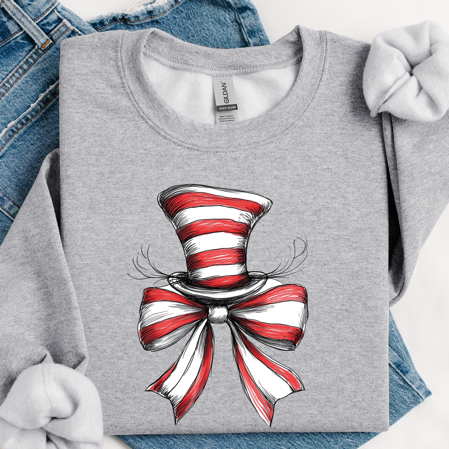 Cat in Hat Coquette Sweatshirt