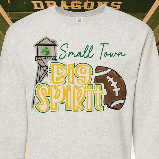 Small Town Big Spirit Green County Football Short sleeve Tee