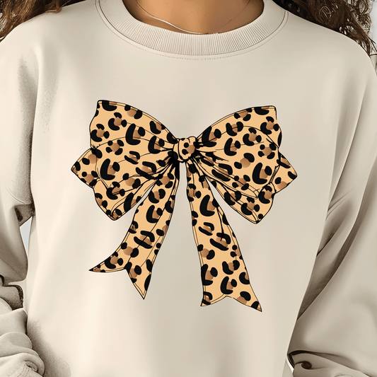 Leopard Coquette Bow Sweatshirt