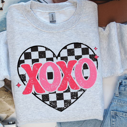 XOXO Checkered Heart Short Sleeve